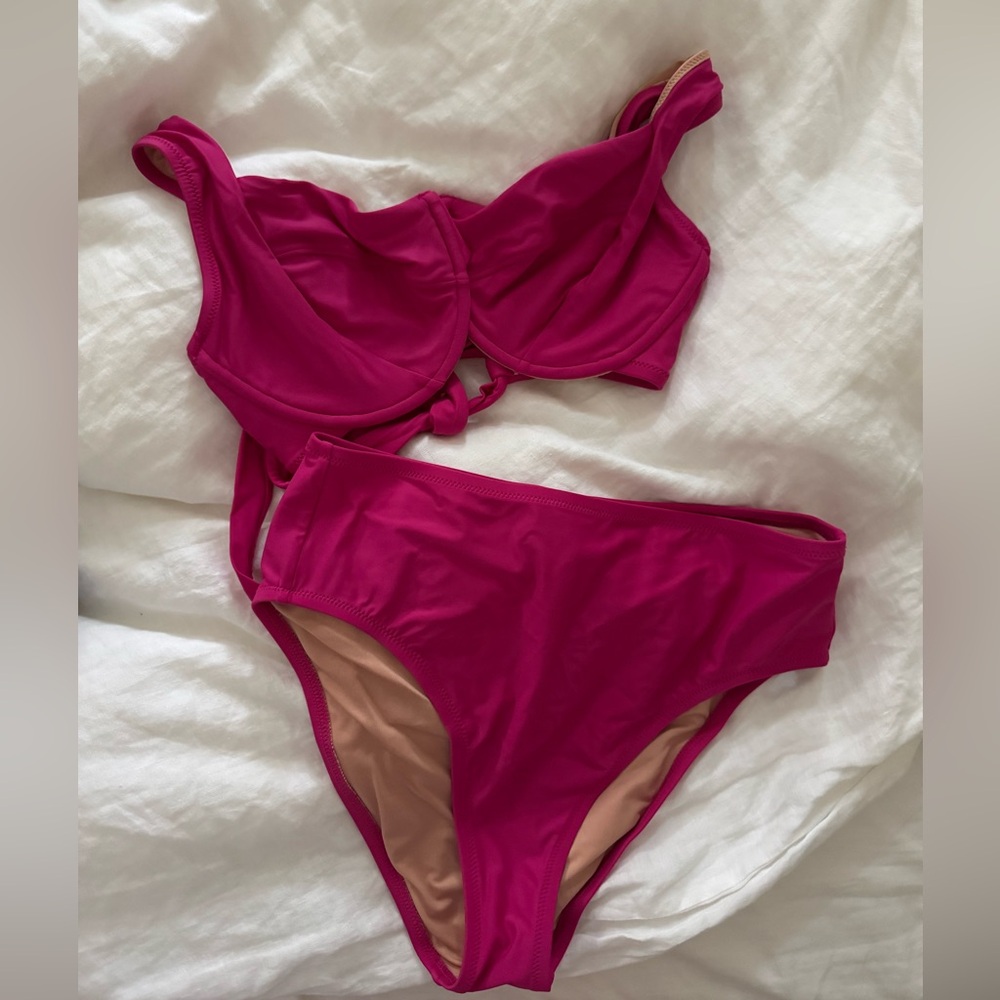 J Crew Crossback Underwire Bikini Top & high waisted bikini bottom